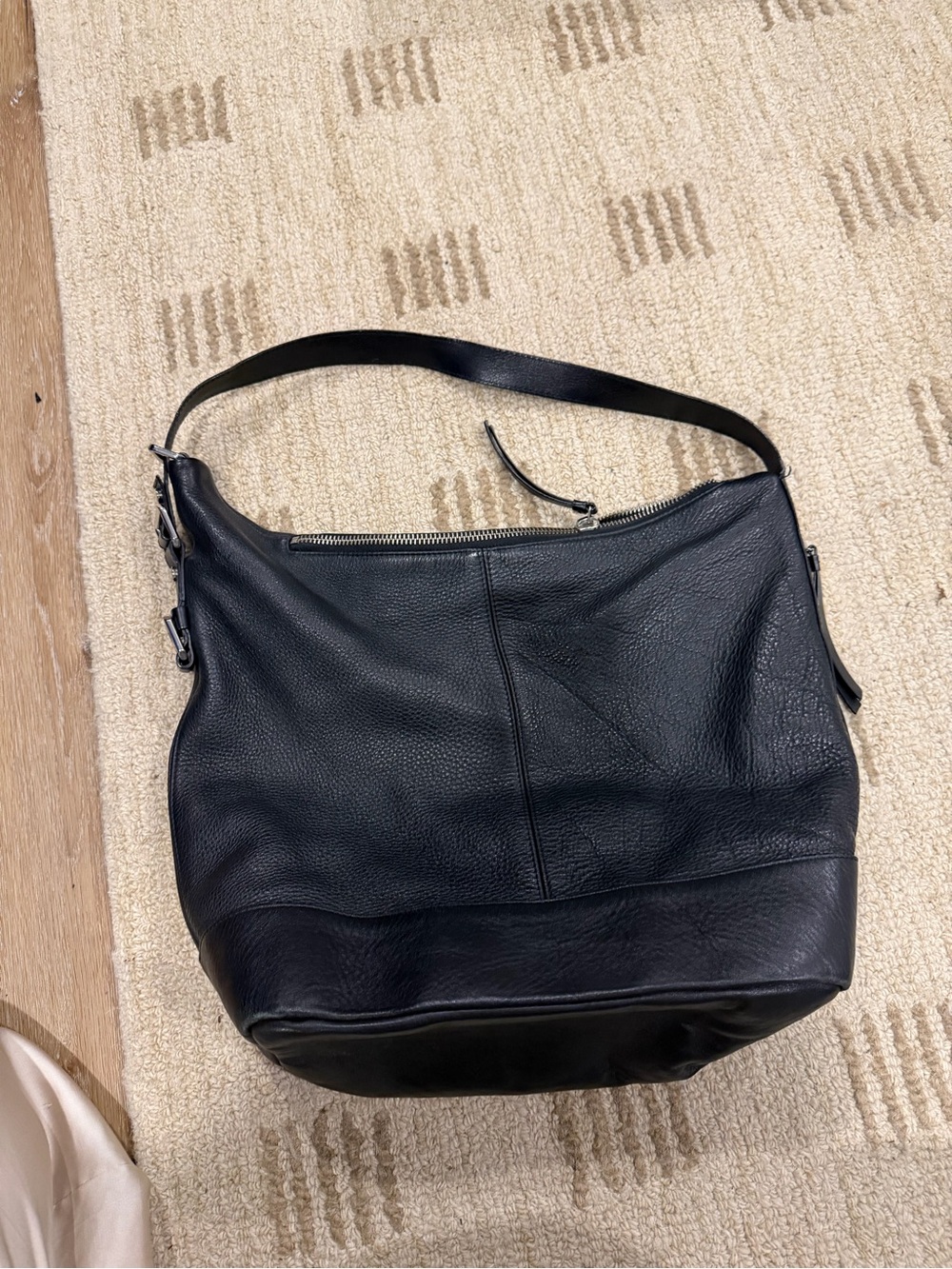 & Other Stories Black Leather Hobo Bag
